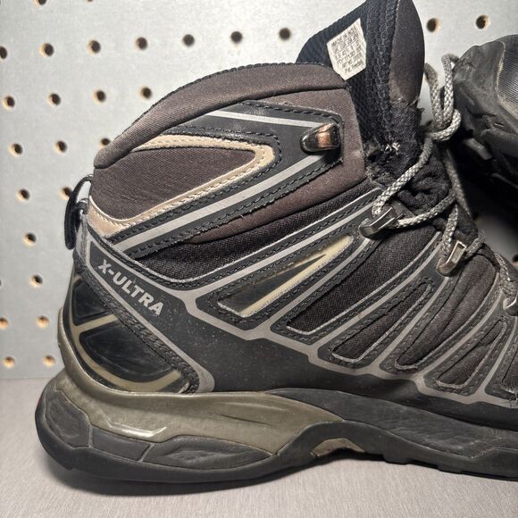 Salomon X Ultra Mid GTX Hiking Boots Mens Sz 9 Black Gray Goretex Waterproof main image 8